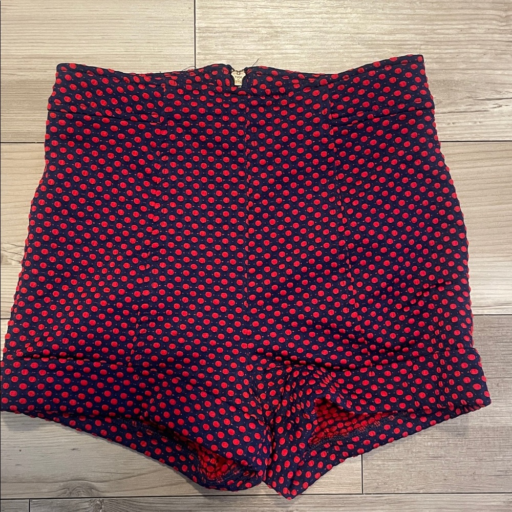 Red and Black Polka Dot High-Waisted Shorts from Urban Outfitters